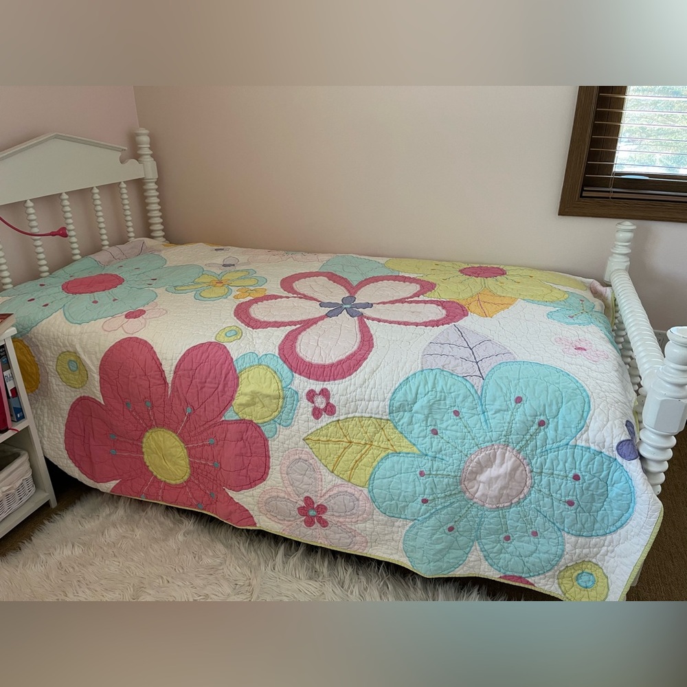 The Company Store Floral Quilt - Pink, Blue, Yellow